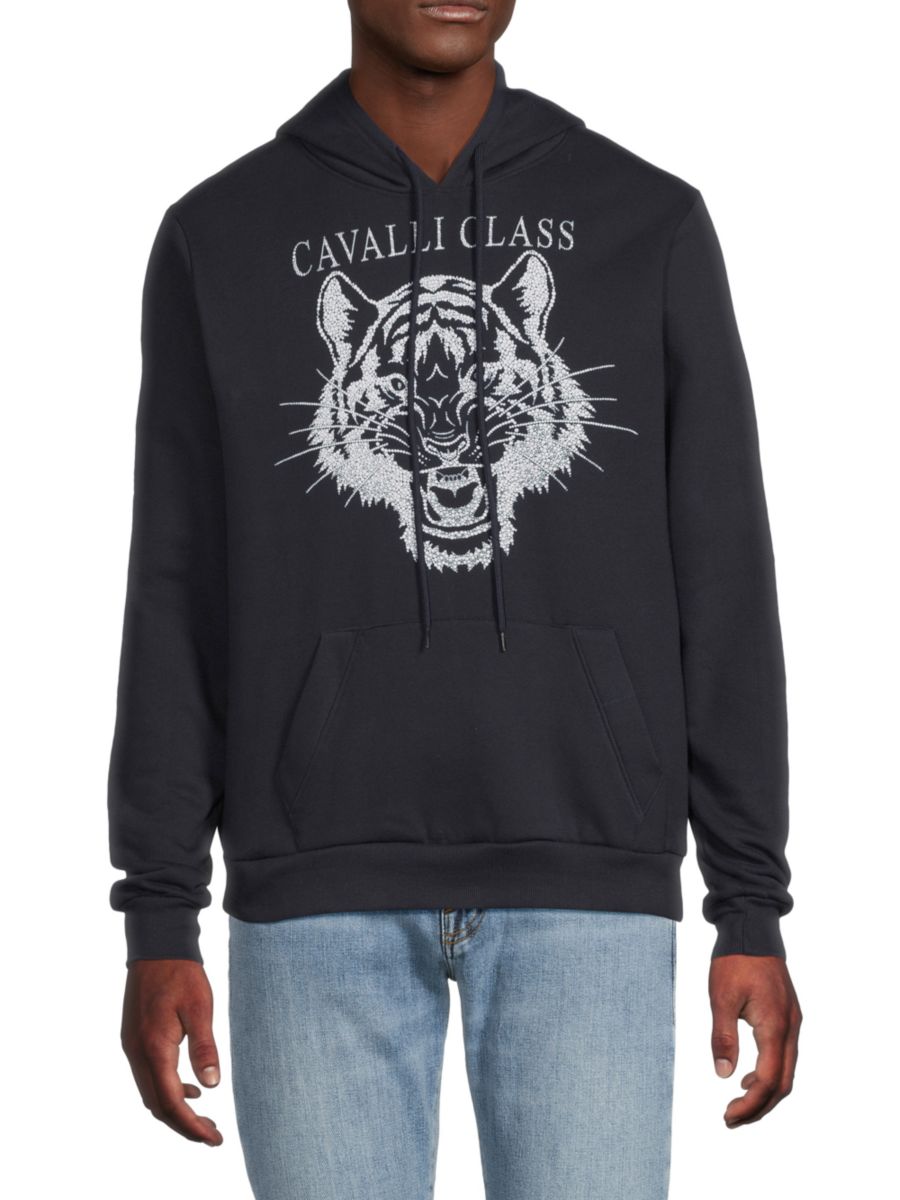 

Графическая толстовка с капюшоном Cavalli Class by Roberto Cavalli, синий