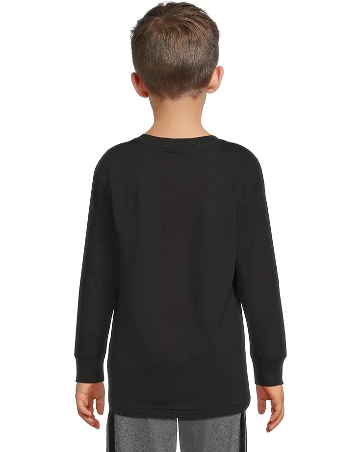 Футболка Adidas Kids Long Sleeve "Halftone Camo" Logo Tee (Toddler/Little Kid), Black Adi — фото 2