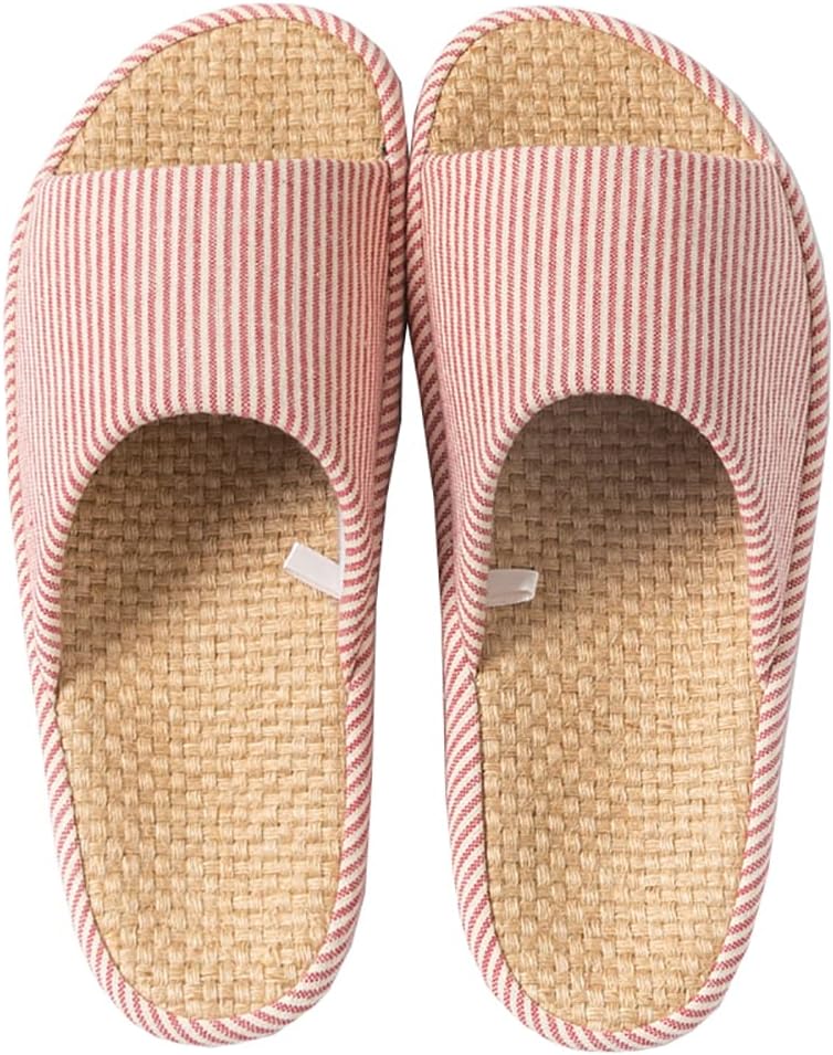 

Женские домашние тапочки MAGILONA, летние, с открытым носком, татами из соломы, мужские комнатные туфли, спальня, льняные, легкие, тихие тапочки, розовый