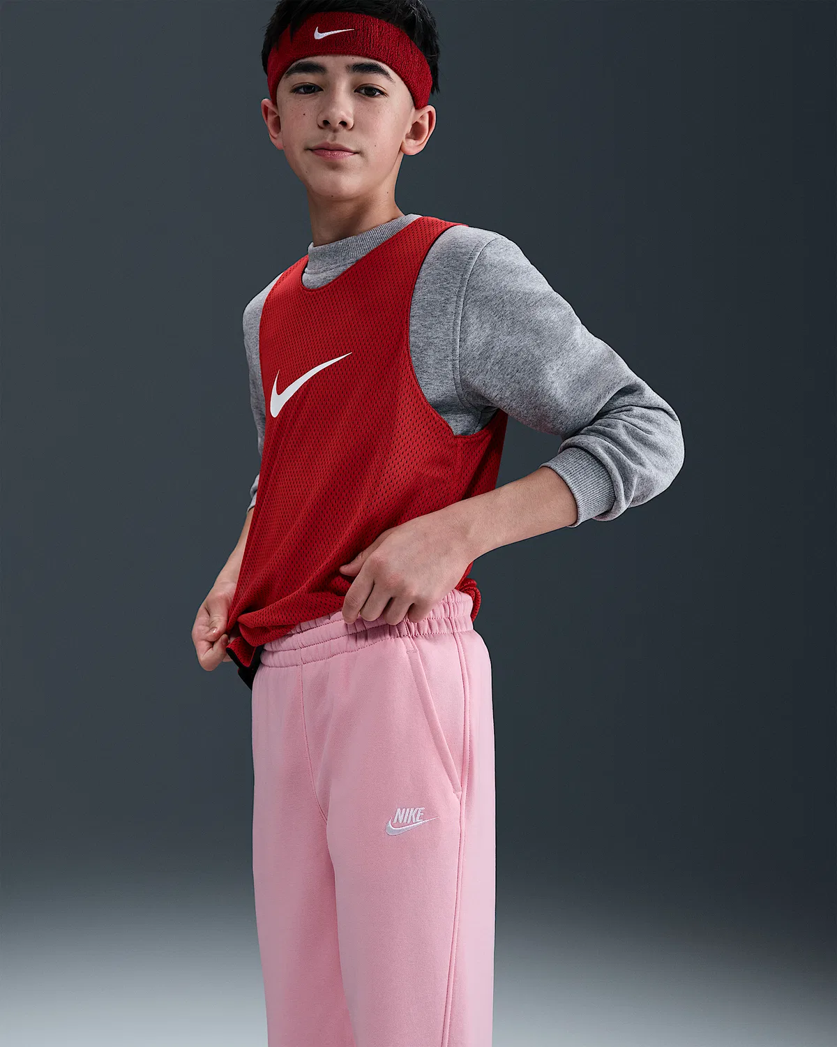 Джоггеры Nike Sportswear Club Fleece для старших детей, Medium Soft Pink/White — фото 4