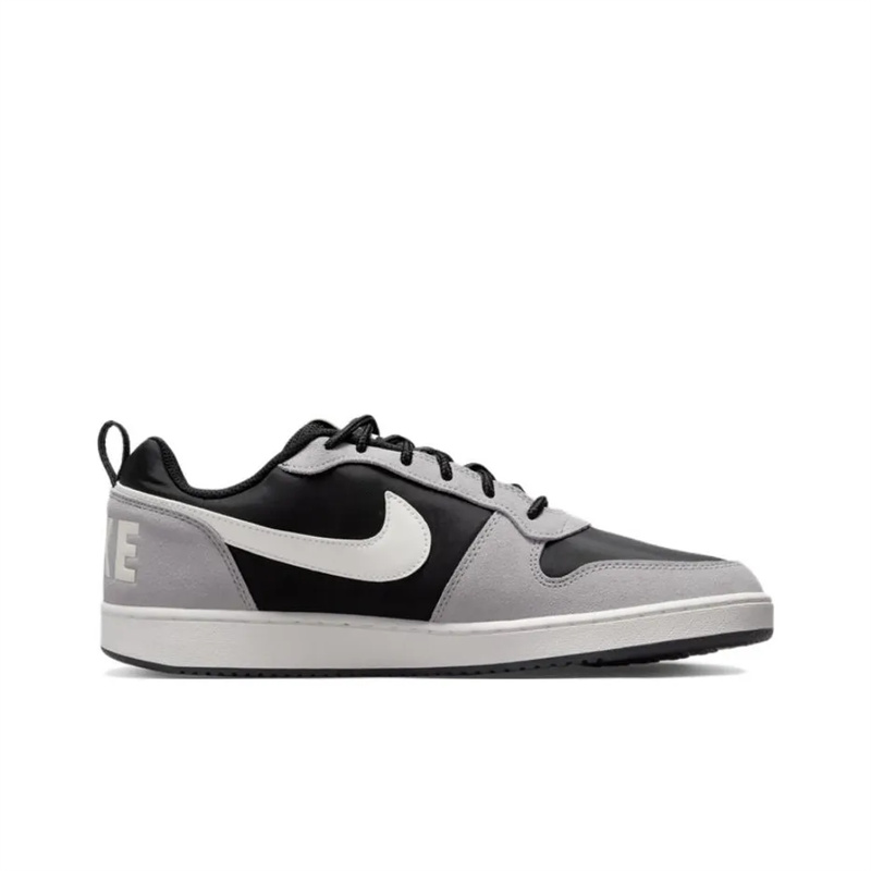 Низкие противоскользящие износостойкие детские кроссовки Court Borough Nike, черный/серый — фото 4