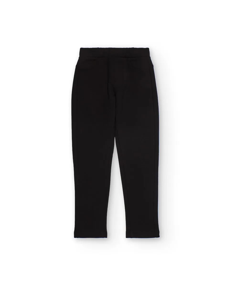 

Джеггинсы для девочки в черном цвете с задними карманами Tuc tuc