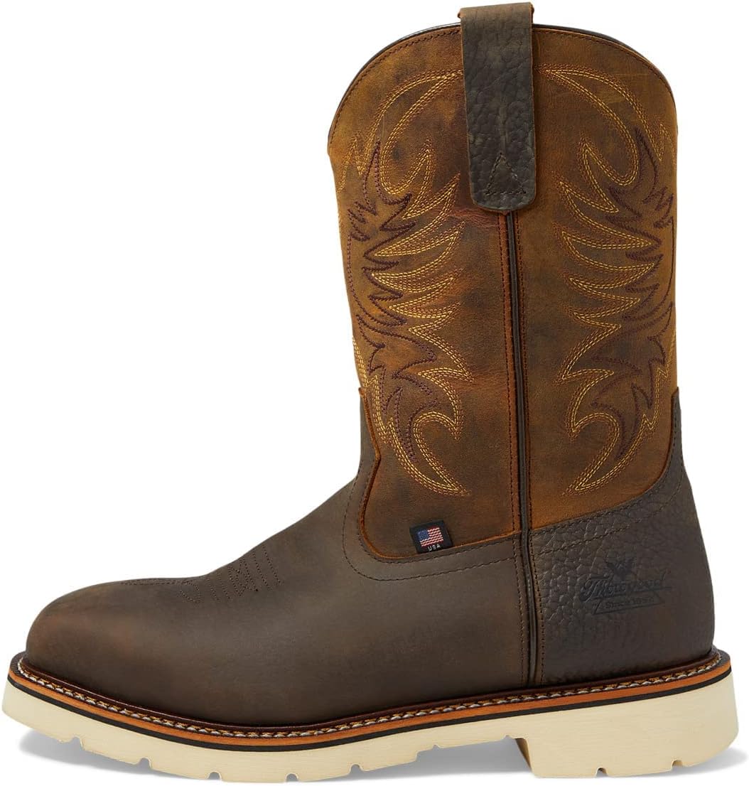 Мужские кожаные ботинки Thorogood American Heritage 11 с квадратным носком и противоскользящей подошвой, стальной — фото 4