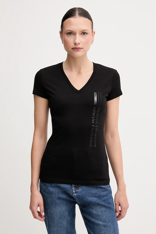 

Хлопковая футболка Armani Exchange, черный