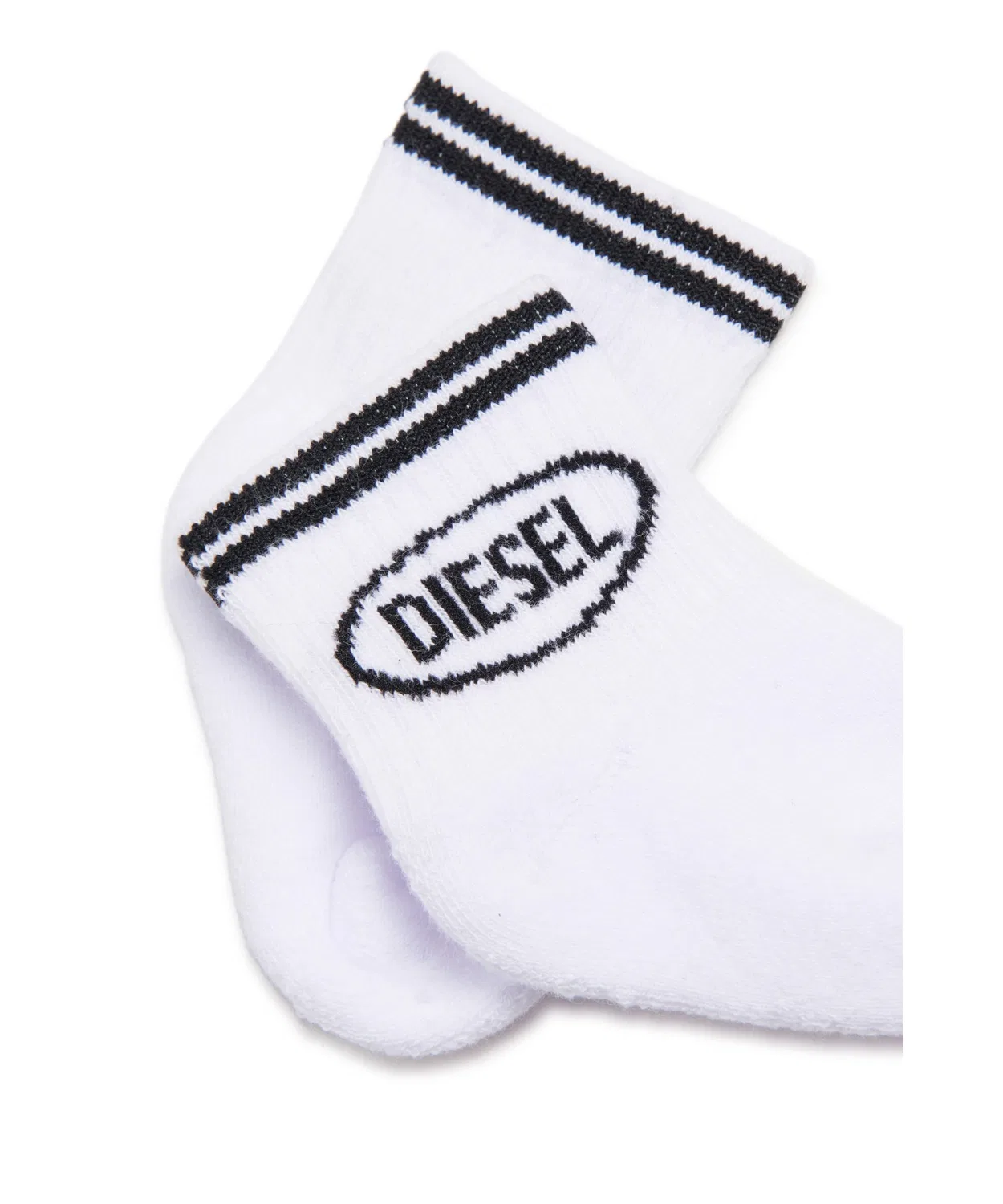 Носки детские с логотипом DIESEL, хлопковые, 3 пары, белый/черный — фото 3