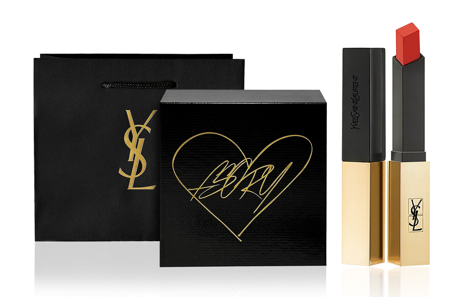 Губная помада Yves Saint Laurent Rouge Pur Couture The Slim № 1966 винтажный красно-коричневый, 2,2 г в подарочной упаковке — фото 4