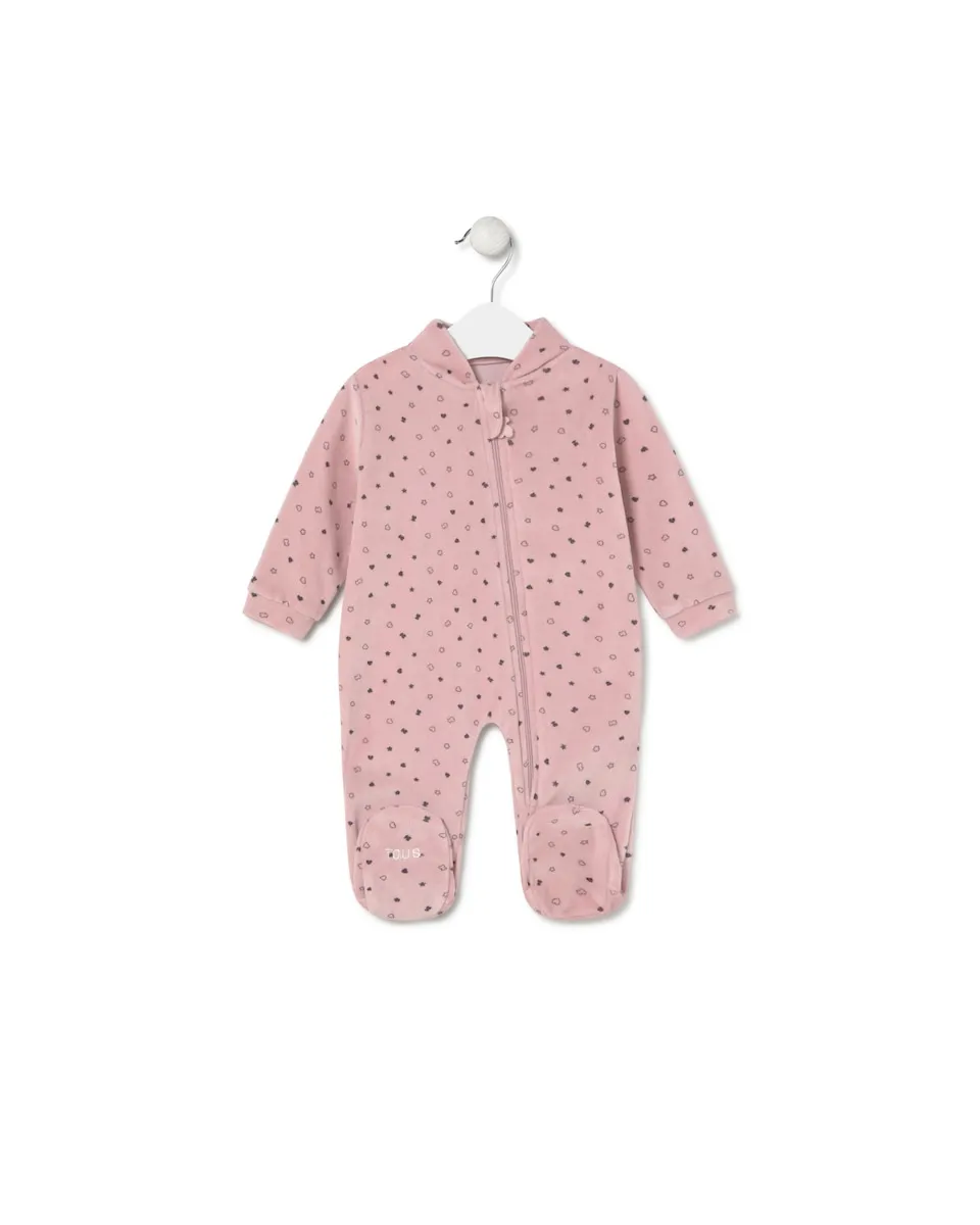 

Детская пижама на молнии с медвежатами, звездочками и сердечками Tous, розовый