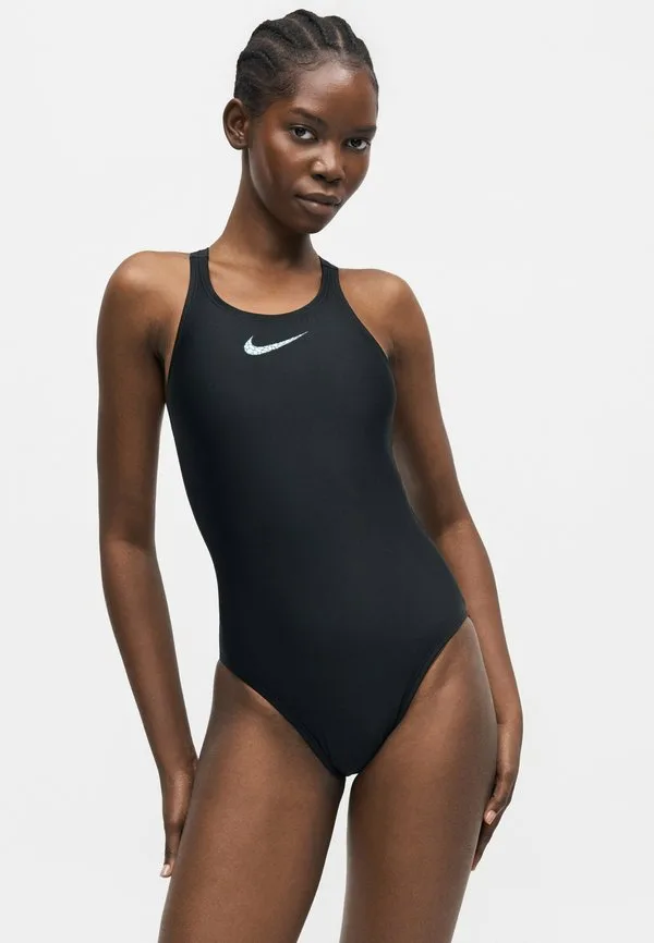 Слитный купальник с логотипом pebble fastback Nike Swim, Black — фото 4