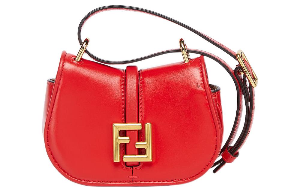 

FENDI Кожаная наплечная сумка, кросс-боди экстра мини women's red