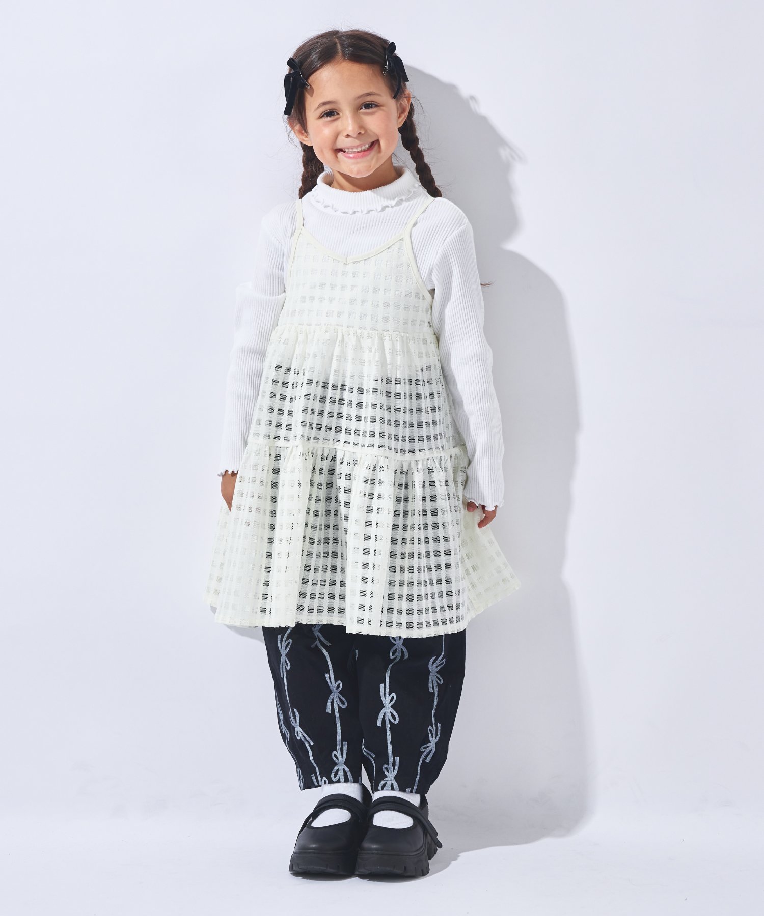 Длинные брюки с принтом по всей поверхности Ever Closet, Ribbon Black — фото 4