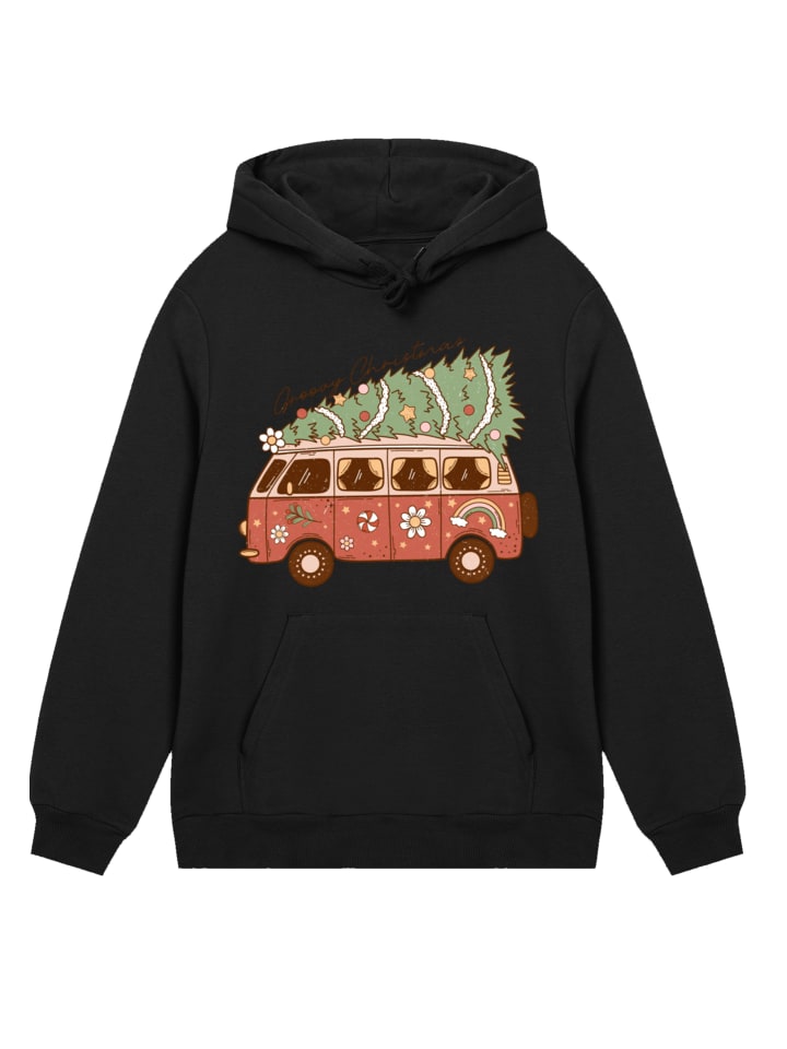 

Толстовка Groovy Christmas Camper Van черного цвета F4NT4STIC