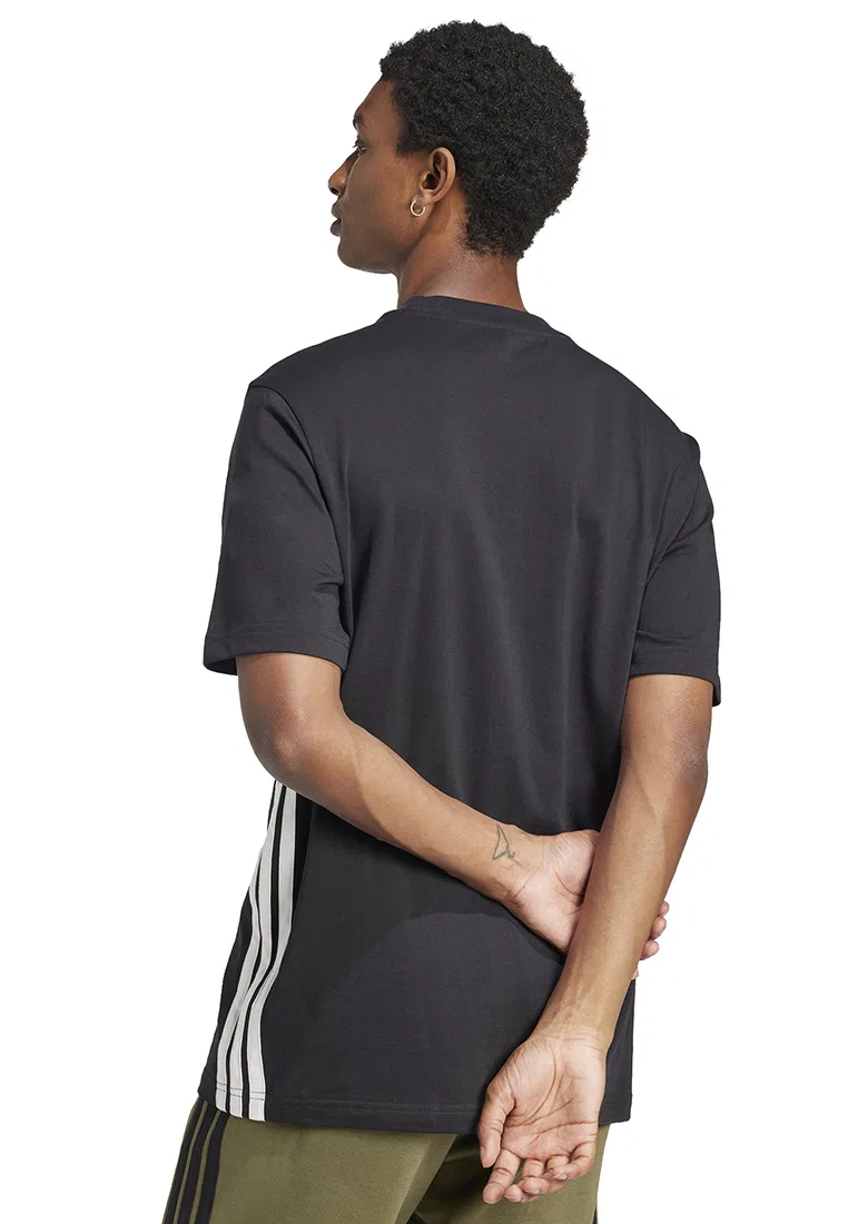 Футболка, три полоски, Essentials, Adidas, белый/черный — фото 2