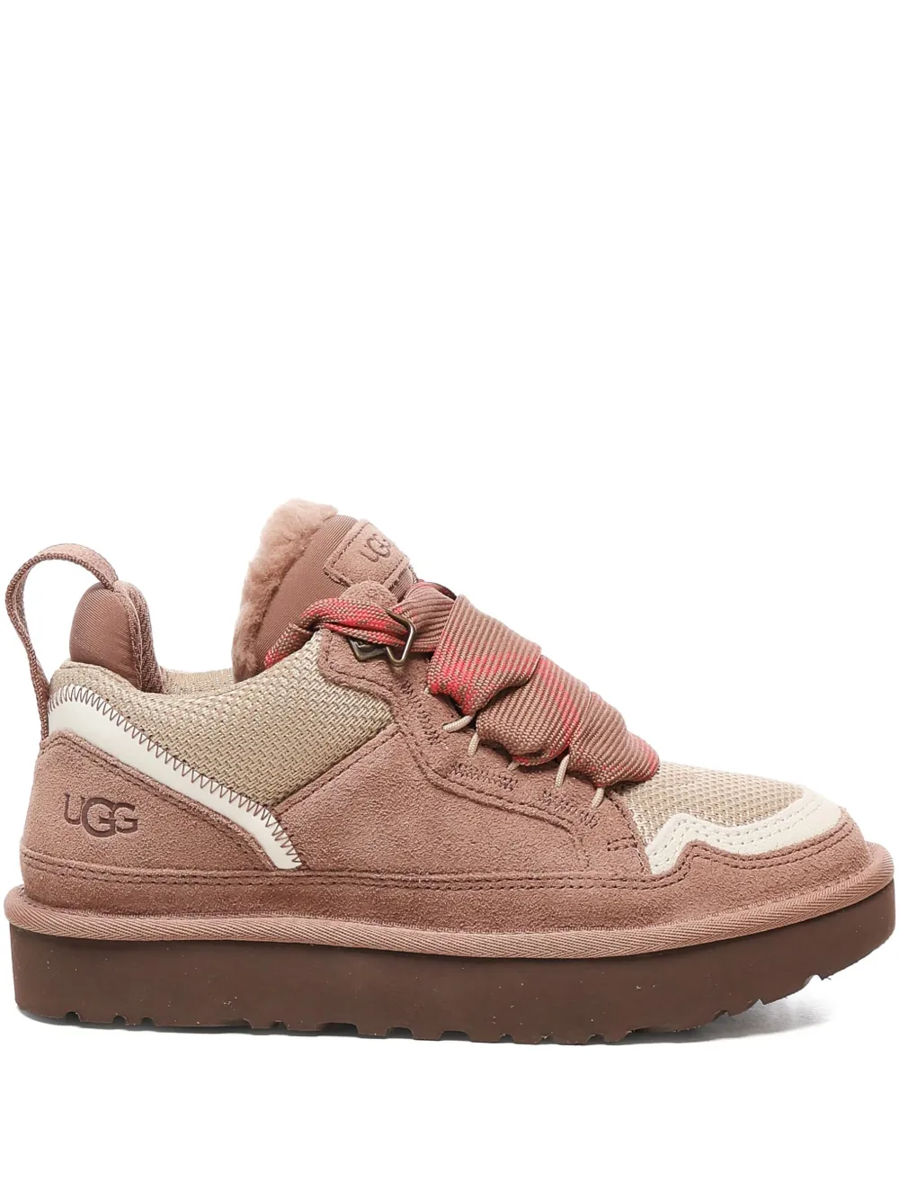 Кожаные кроссовки с ленточной шнуровкой UGG, розовый