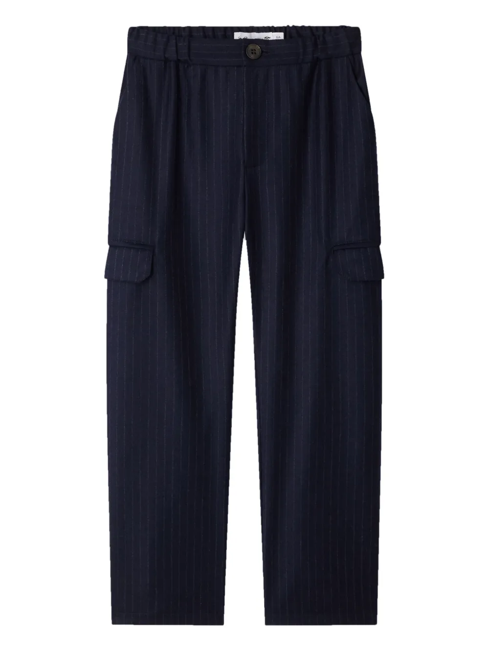 

Шерстяные брюки карго в тонкую полоску Bonpoint, синий