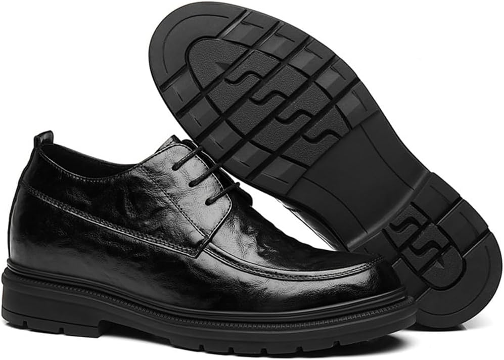 

Мужские невидимые туфли VIBLiSS с увеличением роста, удобные мягкие оксфорды, модные кожаные повседневные деловые туфли, увеличение роста на 8 см, черный