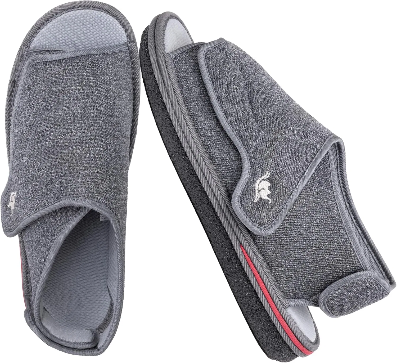 Тапочки на широкую ногу с регулировкой, Memory Foam, Grey EUROPEAN SOFTEST