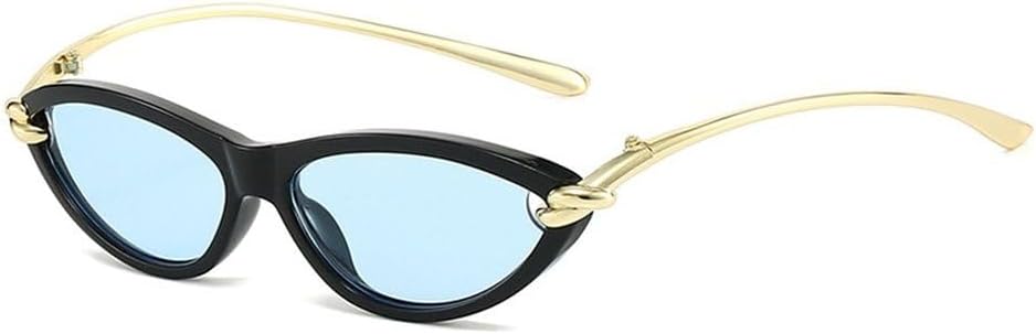 

Популярные модные солнцезащитные очки «кошачий глаз» конфетных цветов для женщин, овальные, с полой оправой, с защитой от УФ-излучения UV400 для мужчин SKFGNX, Black Blue