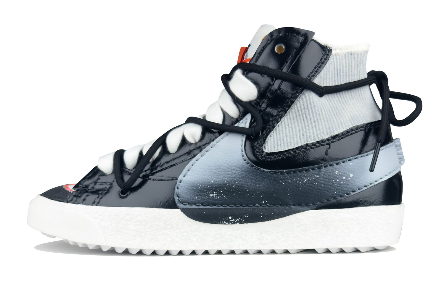 

Кроссовки Nike Blazer Skateboarding Shoes Unisex Mid-top Black/white/gray, черный/белый/серый