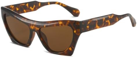 

Модные двухцветные солнцезащитные очки «кошачий глаз» для женщин, защита от УФ-излучения UV400, ретро-панк, трендовые солнцезащитные очки для мужчин MTZJH, Leopard Tea