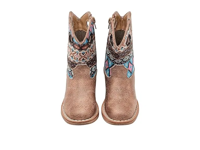 Ботинки с квадратным носком Willow Aztec Roper Kids, Tan Faux Leather Vamp — фото 3