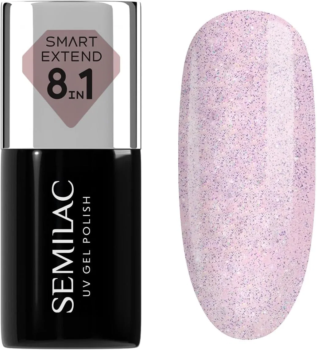 Гибридный лак Semilac Smart Extend 806 Glitter Delicate Pink, 7 мл Semilac