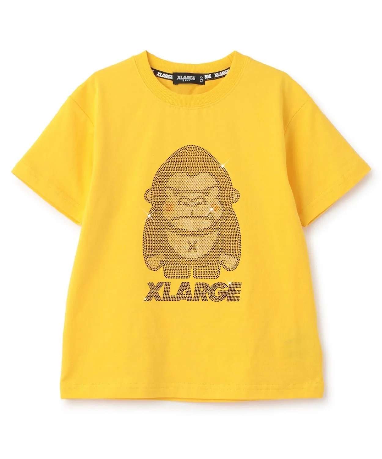 Футболка с коротким рукавом и забавным рисунком гориллы со стразами XLARGE KIDS, Yellow