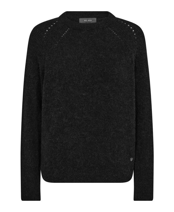 

Мягкий вязаный свитер с круглым вырезом. Mos Mosh, черный