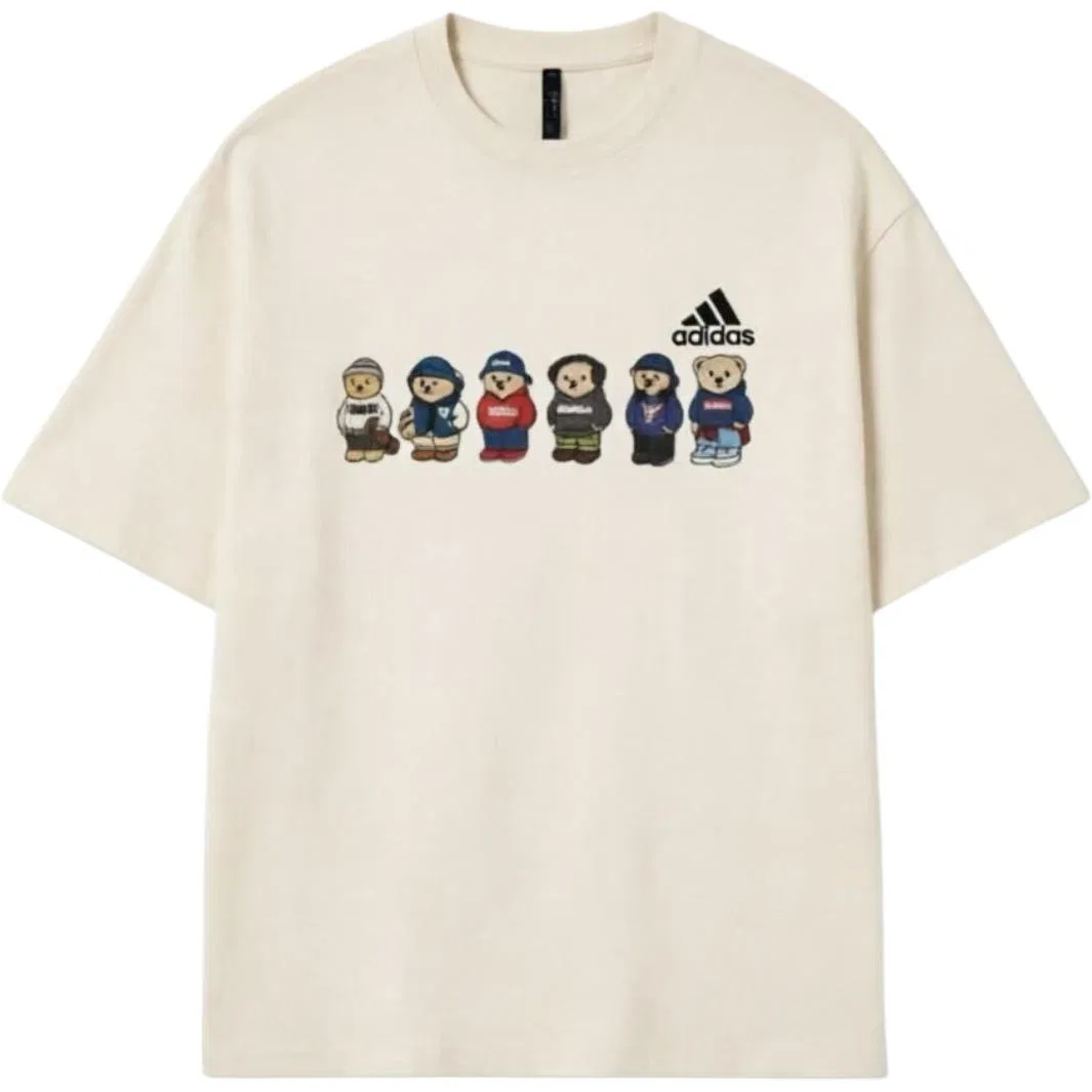 Футболка с принтом Adidas Must Have Ecru