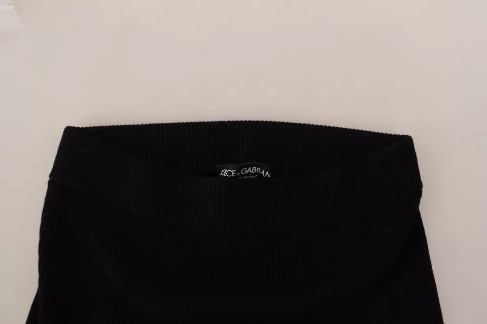 Черные эластичные брюки с высокой талией, колготки Dolce & Gabbana — фото 4
