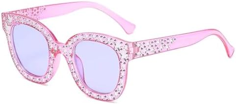 

Солнцезащитные очки квадратной формы с заклепками для женщин, большие черные солнцезащитные очки, женские очки оверсайз для рейв-фестивалей в винтажном стиле MTZJH, Purple