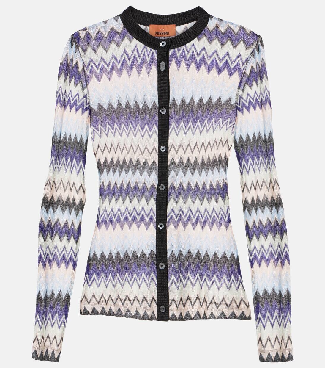 

Кардиган с металлическим узором зигзаг Missoni, цвет multpurplepinkli/bluedarkbase