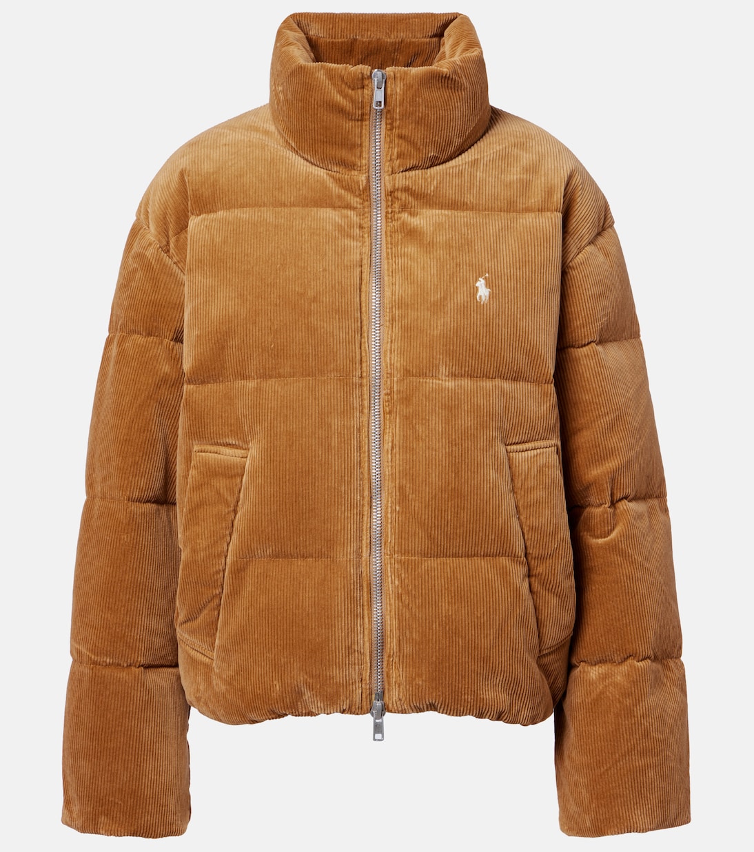 

Пуховик из хлопкового вельвета Polo Ralph Lauren, коричневый