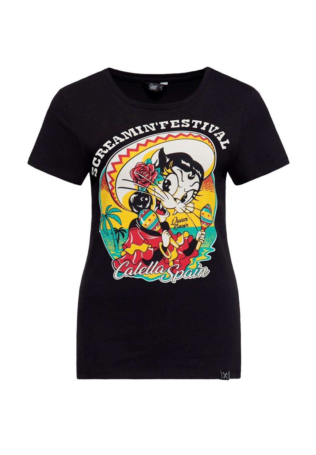 

Рубашка с принтом со специальным принтом и официальной фестивальной футболкой Screamin' - 50S Rock & Rhythm Festival QUEEN KEROSIN, черный