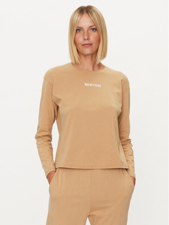 

Пижамная футболка стандартного кроя United Colors Of Benetton, бежевый
