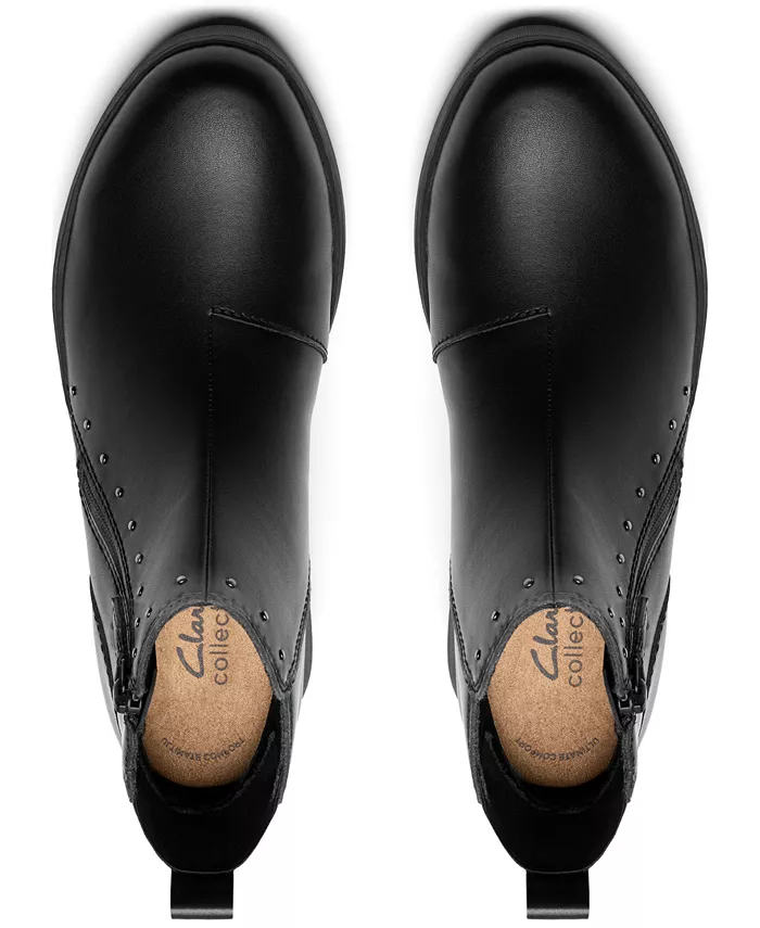 Коллекция женских ботильонов Zylah Willow на танкетке Clarks, черный — фото 4