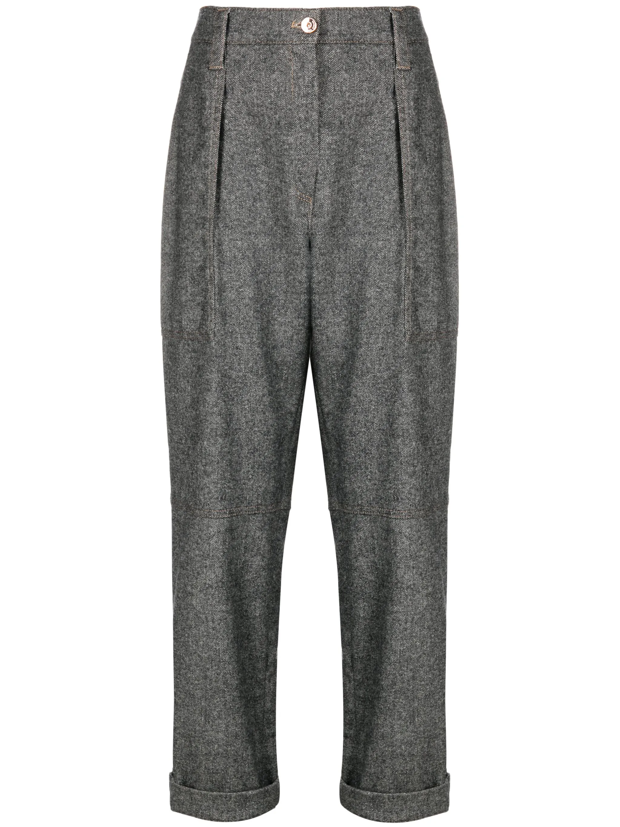 

Укороченные брюки из смесовой шерсти Brunello Cucinelli, серый