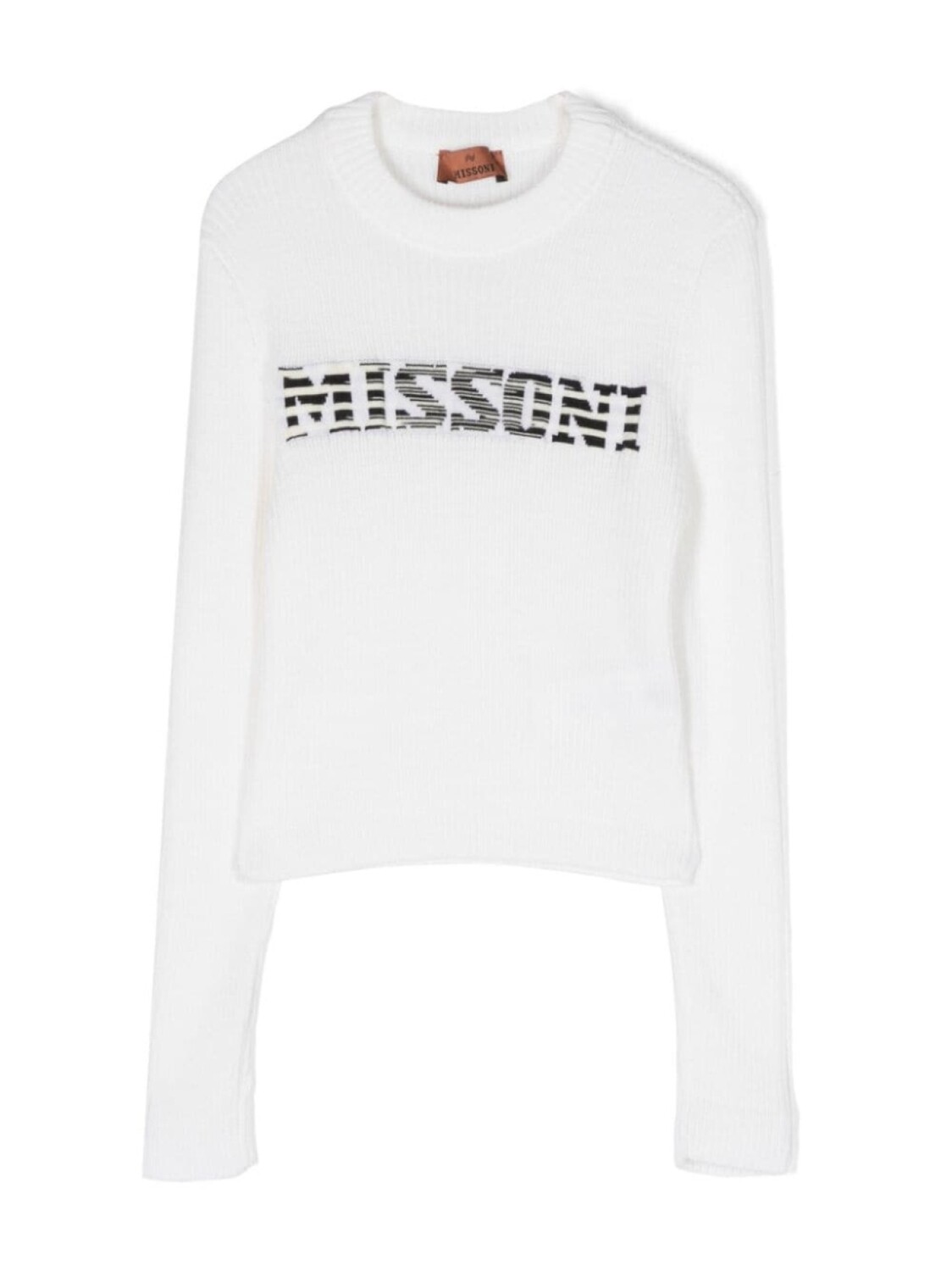 

Missoni Kids шерстяной джемпер с вышитым логотипом, белый