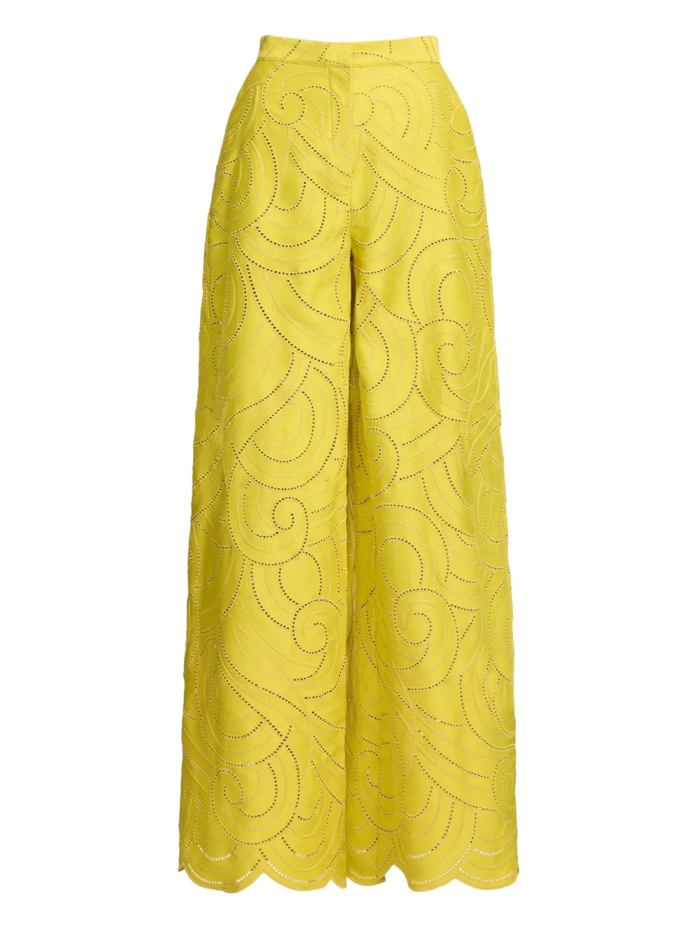 

Брюки с вышивкой в виде завитков Elie Saab, желтый
