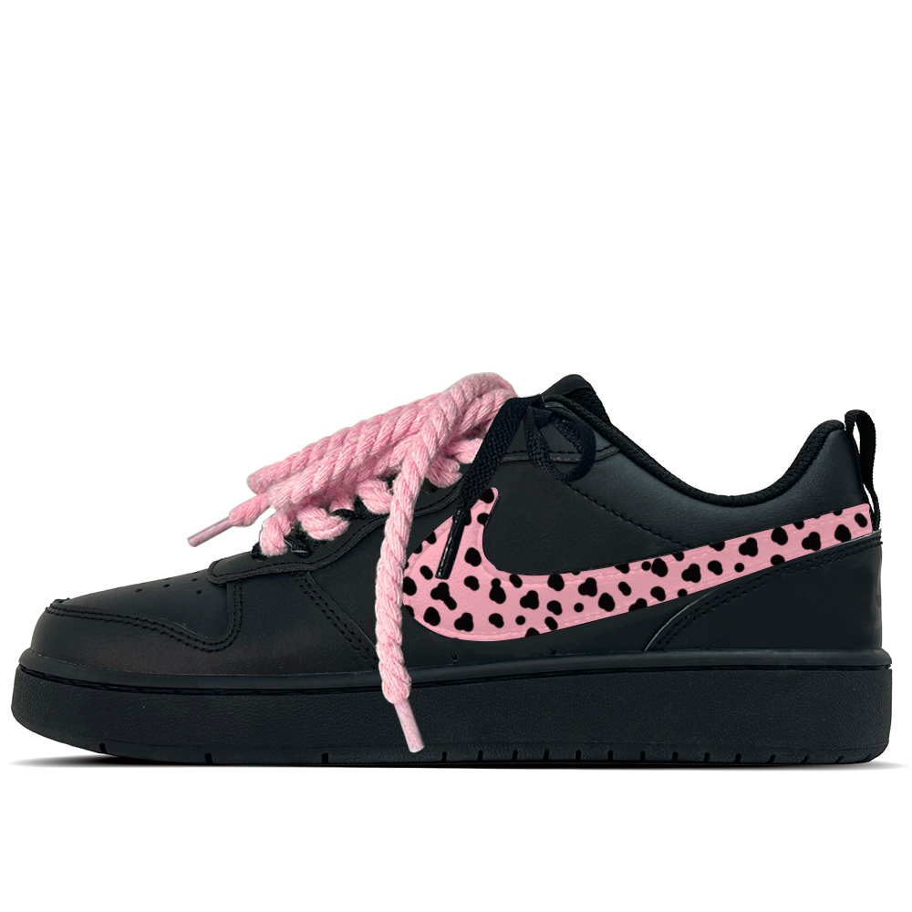 

Nike Кроссовки для скейтбординга Court Borough Black Sugar Pink Leopard Slip Resistant Abrasion Resistant Low top для детей, черные