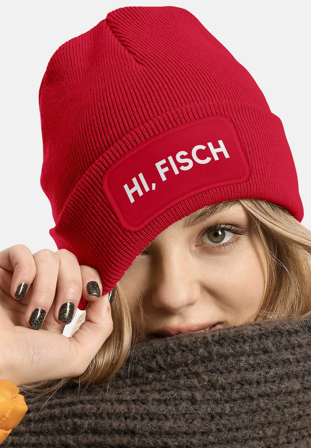 

Шапка PATCH MIT SPRUCH HI FISCH MoonWorks, красный
