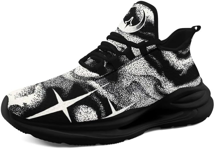 

Готические кроссовки для мужчин и женщин, спортивная обувь в стиле Дарк Арт с черепом, легкие сетчатые кроссовки, панк-стритвир, беговые кроссовки Awsole, белый/черный/серый