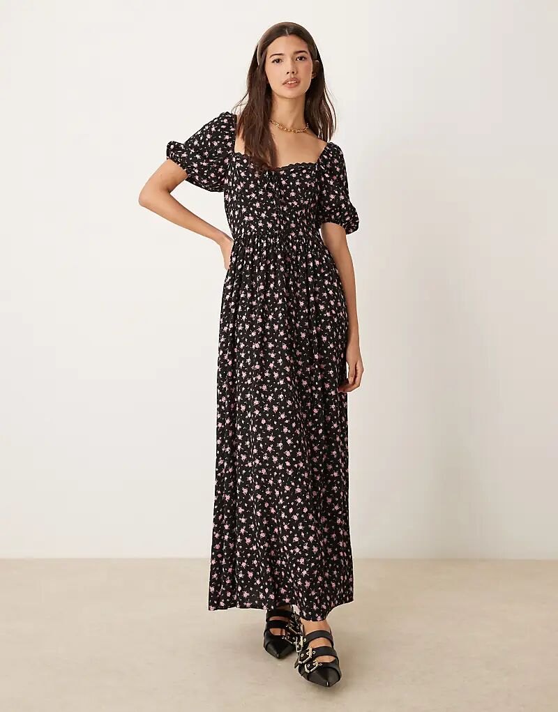

Платье-корсет макси с мелким принтом Miss Selfridge