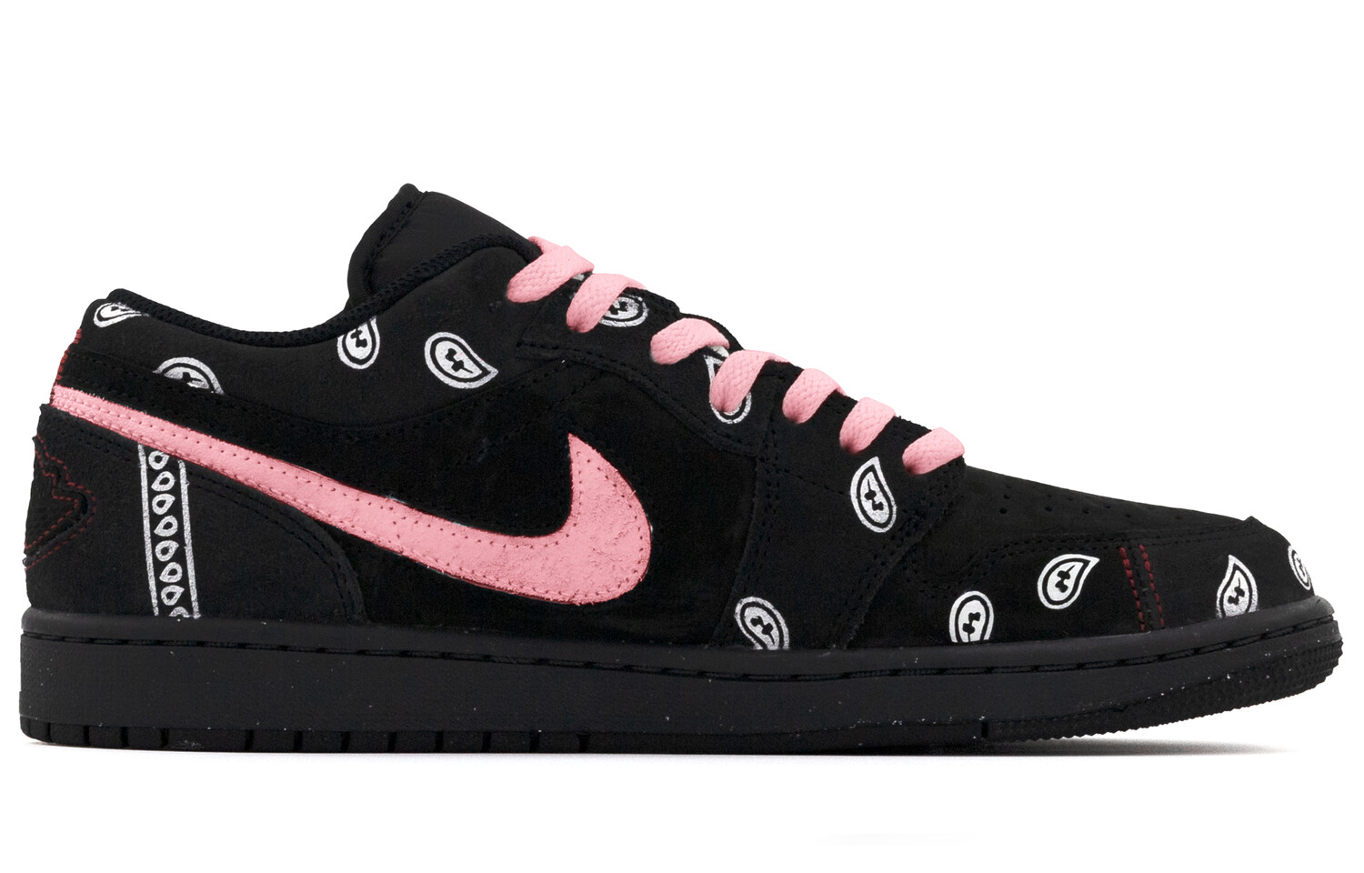 

Кроссовки Air Jordan 1 Vintage Basketball Shoes Men Low-top Black/White/Pink, черный