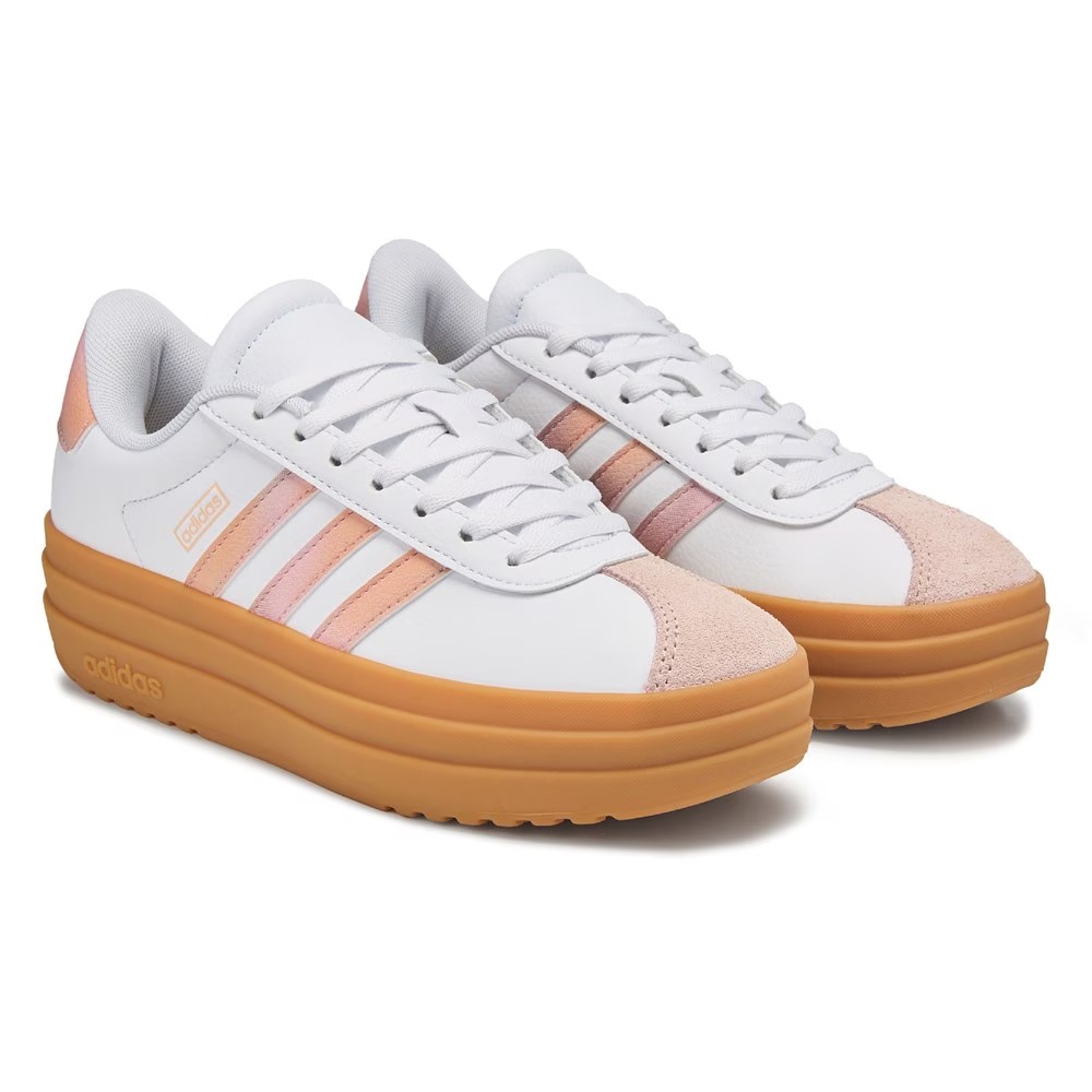 

Детские кроссовки vl court bold big kid от Adidas, white/coral/gum