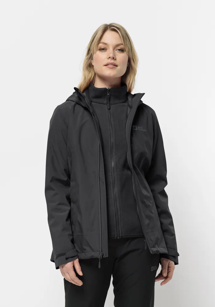 

Функциональная куртка 3-в-1 Jack Wolfskin "MOONRISE 3IN1 JKT W" (2 шт.), с капюшоном, черный