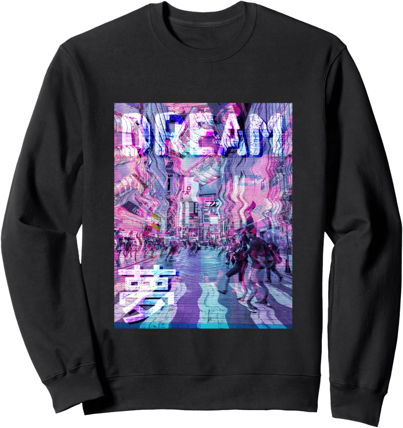 

Толстовка Dream Tokyo Japan Vaporwave Aesthetics Vaporwave Aesthetic Design X Style, черный