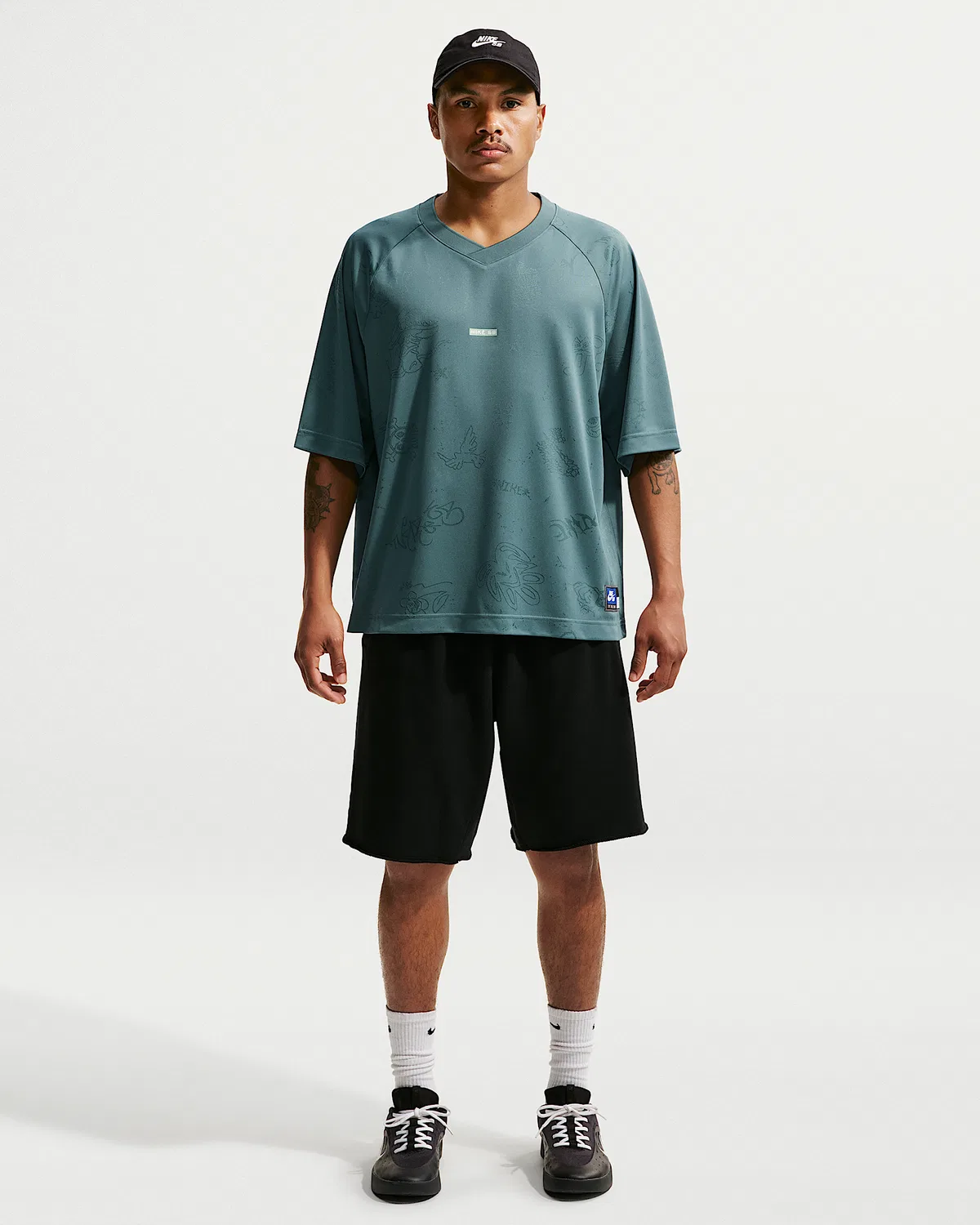Джаккардовая футболка для скейтбординга Nike SB, Mineral Slate — фото 4