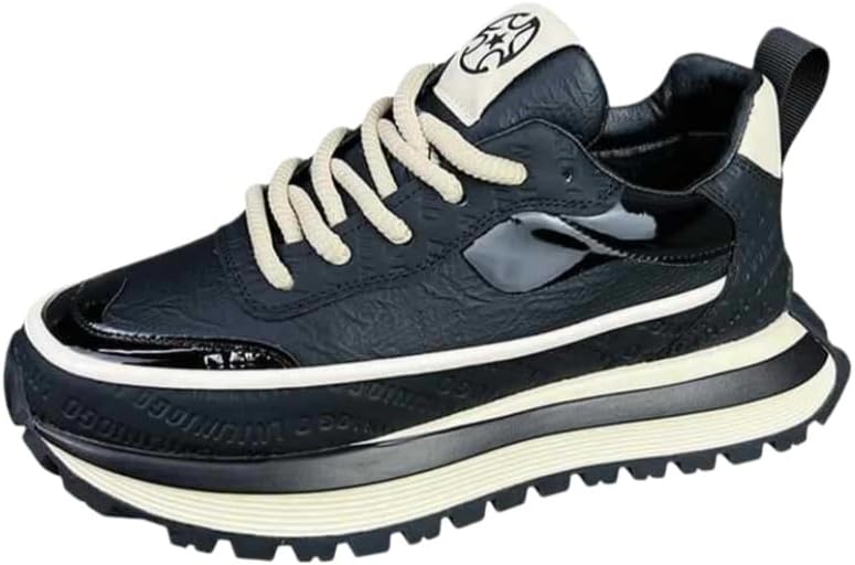 

Модные мужские кроссовки большого размера с удобной толстой подошвой, дышащей тонкой подкладкой и противоскользящей упругой подошвой. Подходят для повседневного использования и тренировок Clolinde, черный