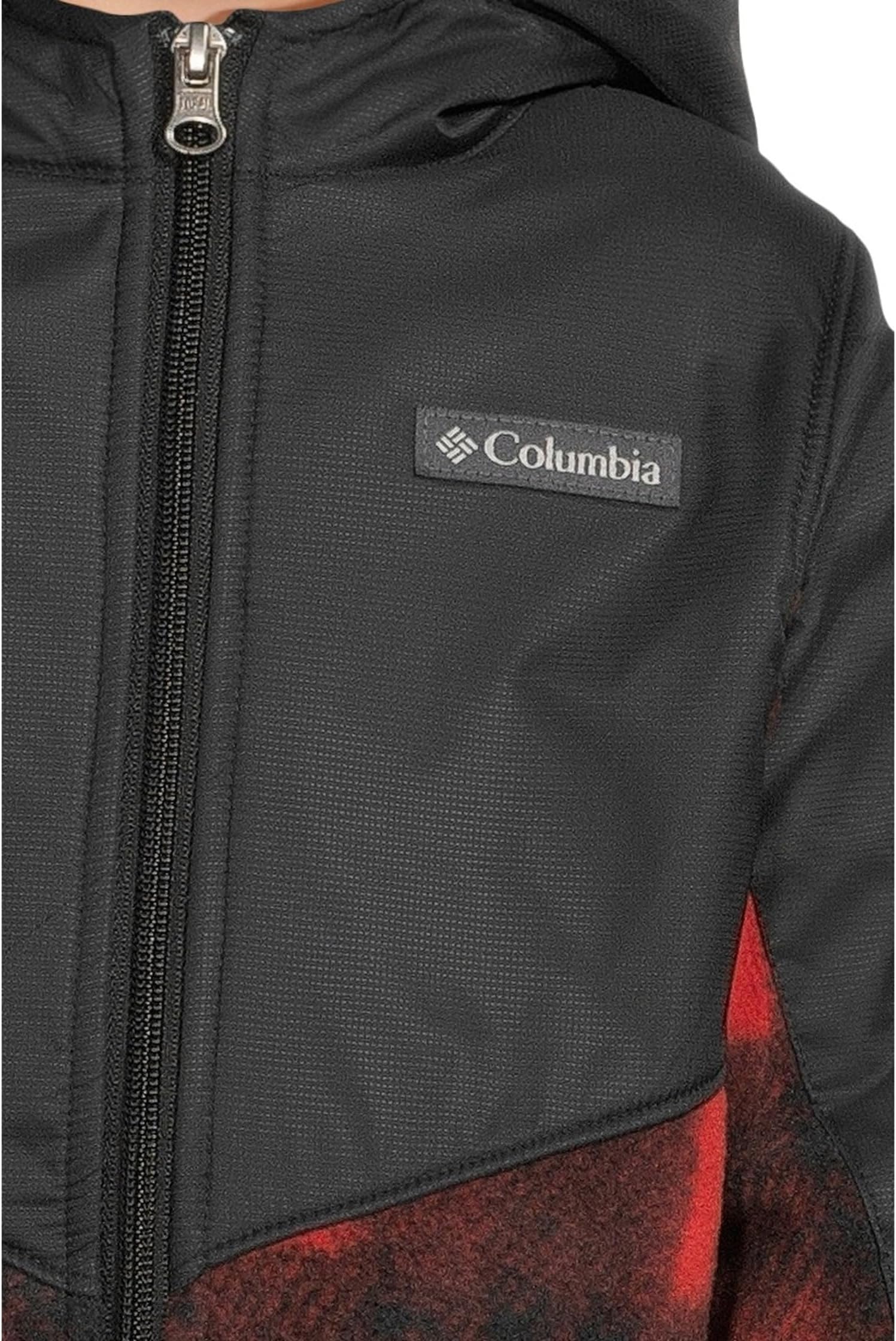 Худи Columbia Kids Steens Mountain II Overlay Hoodie, цвет Sail Red Omblur Tonal/Black — фото 3