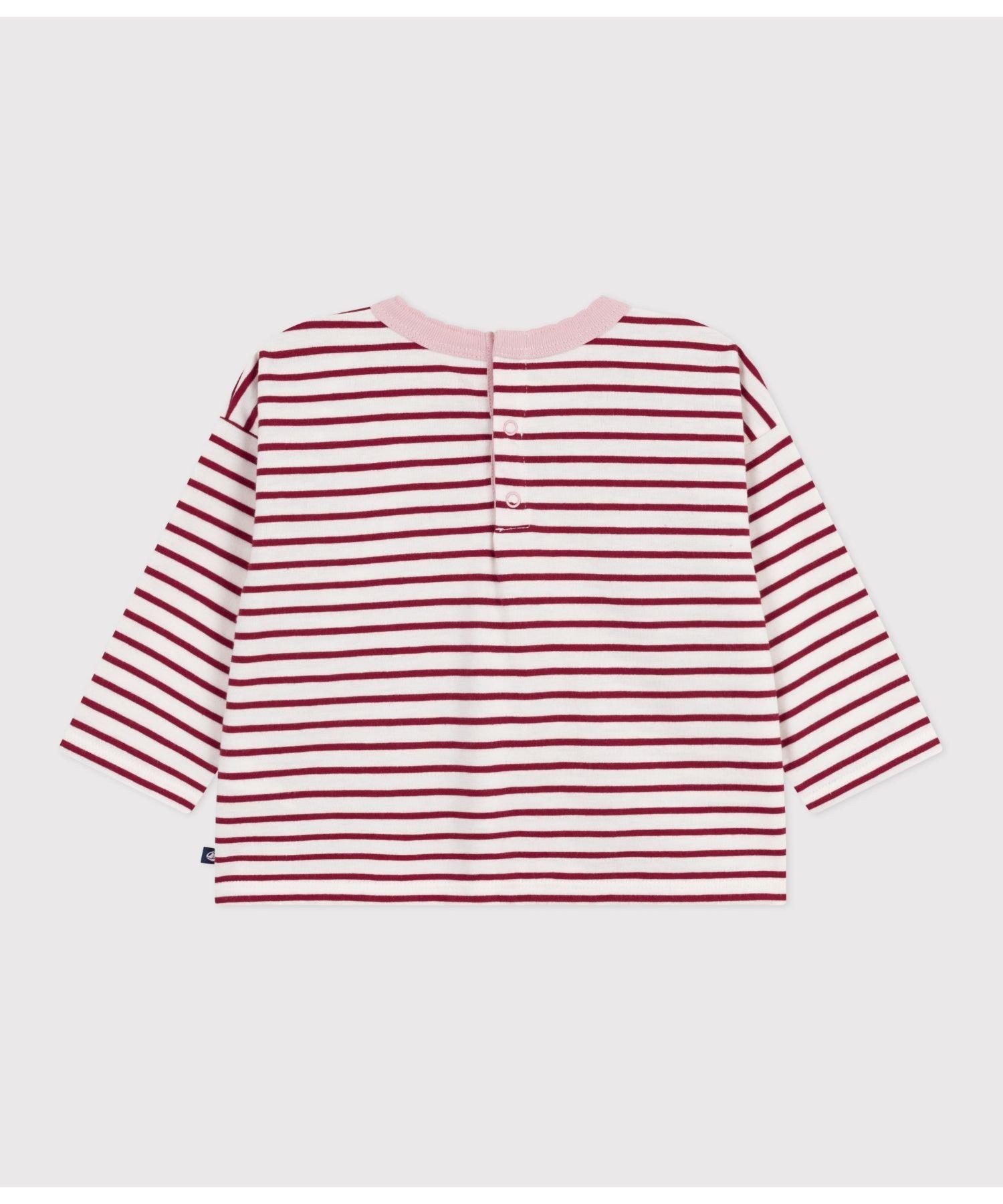 Футболка с длинными рукавами PETIT BATEAU, Off-white/Red — фото 2